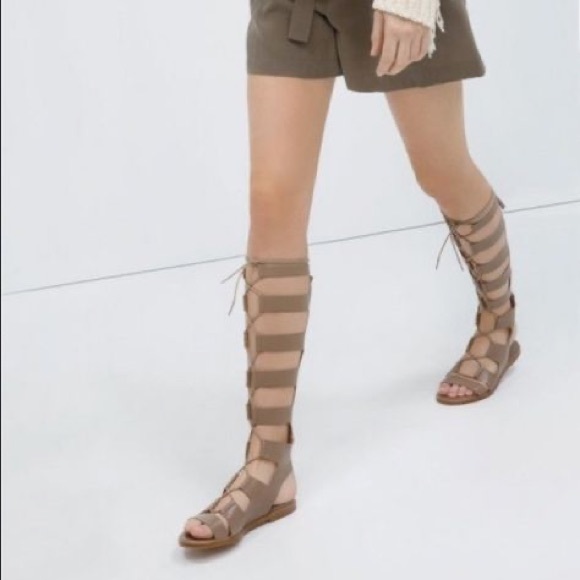 NWT Zara gladiator sandals nude sexy for summer - Picture 4 of 5